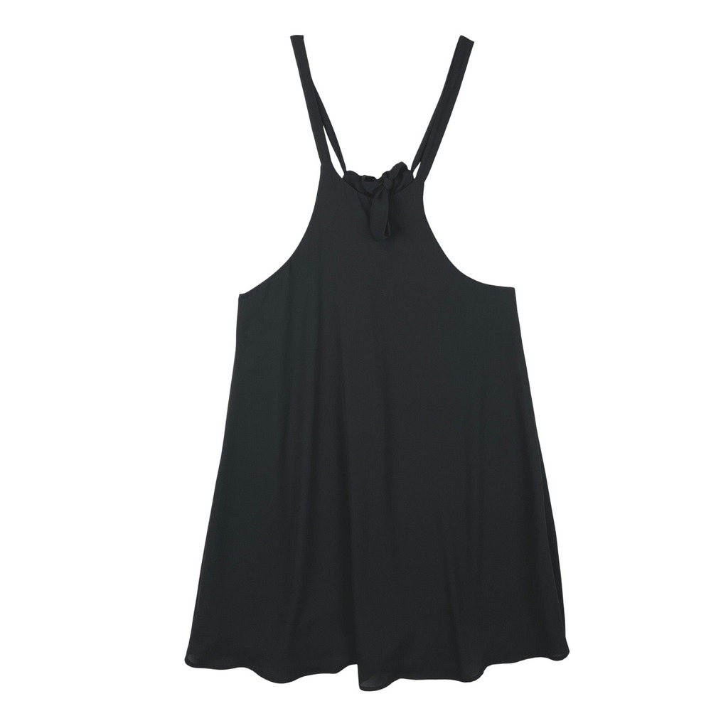Gibson Black Halter Neck Tie Back Mini Dress WD7608 Petite Medium PM